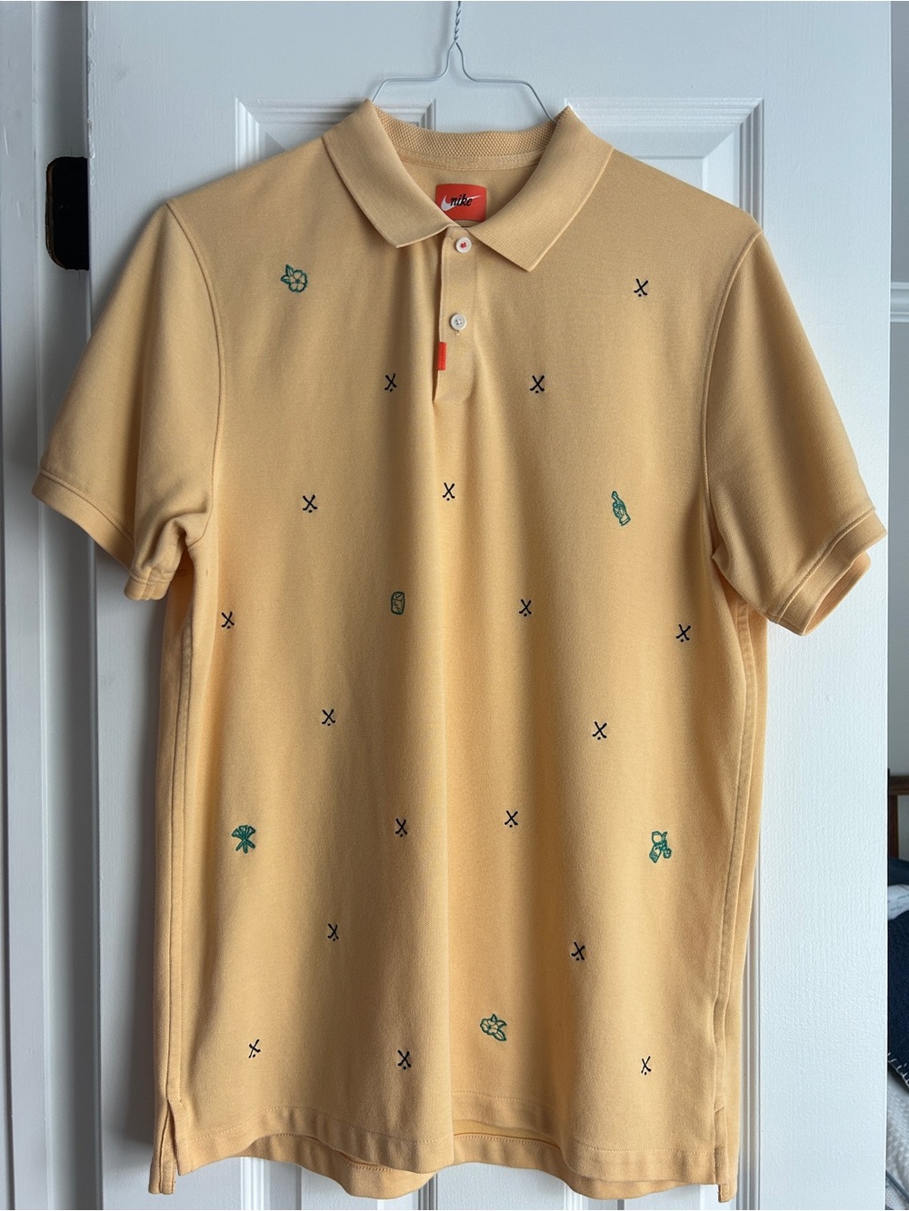 Nike Men’s Yellow Embroidered Golf Polo Shirt
